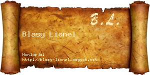 Blasy Lionel névjegykártya
